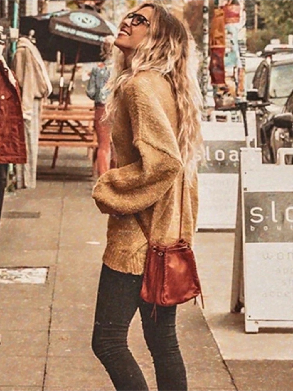 HOBO Bolero Leather Shoulder Bag in Brown NWT